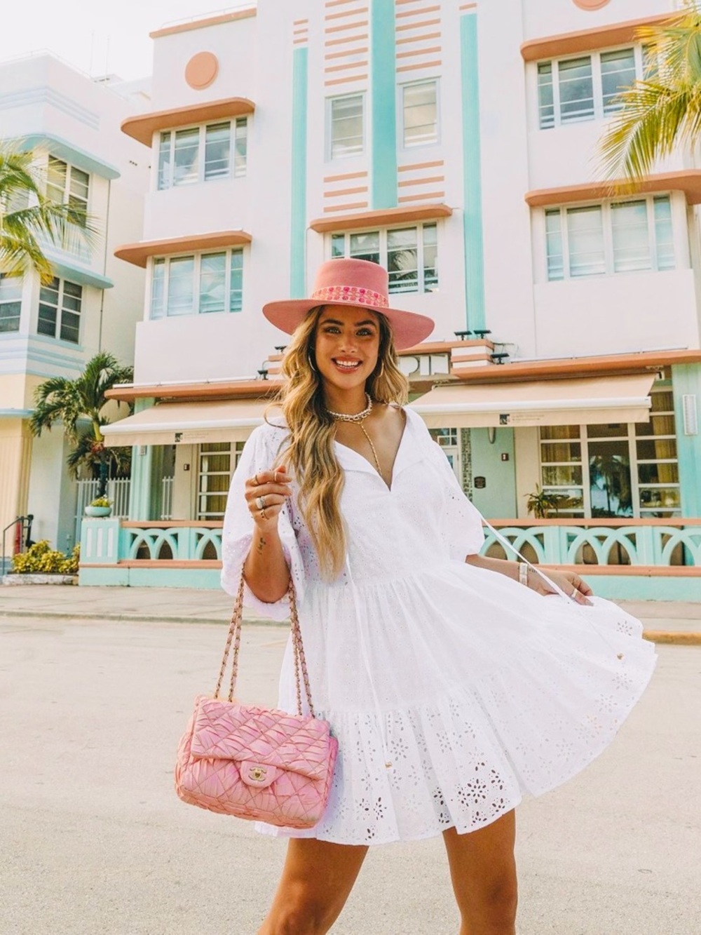 Lack Of Color Pink Wide-Brim Felt Hat